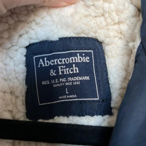 Abercrombie & Fitch Blue Sherpa-Lined Military Parka - Picture 3 of 6